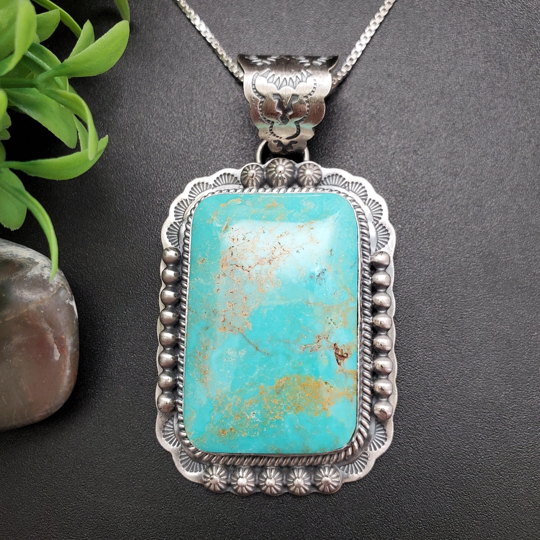 SFH #17 | Kingman Turquoise Necklace Pendant With Option of Silver ...
