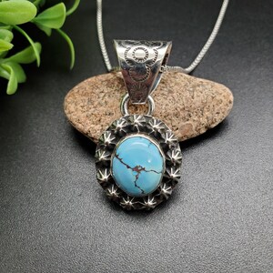 PLNT#304 | Unique Golden Hill Turquoise Necklace Pendant Options A Silver Chain Necklace | Sterling Silver Rare Turquoise Necklace Pendant