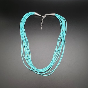 10 strengen Kingman turkoois ketting 18 inch met 2&quot; extensie | Sterlingzilver multi-strengs zuidwesten turkoois ketting gemaakt in de VS