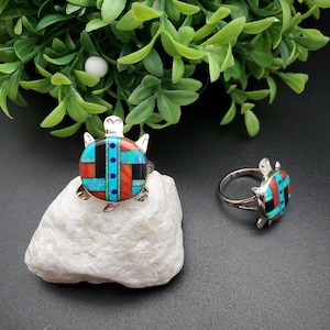 Inlay Ring #495 | Inlay Ring | Multicolor Opal Inlay Southwest Ring | Sterling Silver Micro Inlay | Opal Galaxy Ring | Dainty Inlay Ring