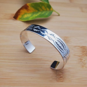 Unisex Cuff Bracelet | Navajo Stamped Silver Bangle Bracelet | Sterling Silver Bracelet For Men Her | Sterling Silver Bracelet Gift Ideas