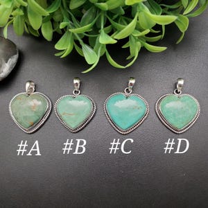 SBH #169 | reizender Herz-Türkis-Halsketten-Anhänger Ohne Kette | Sterling Silber Türkis Anhänger | Herz Anhänger | Geschenk für sie