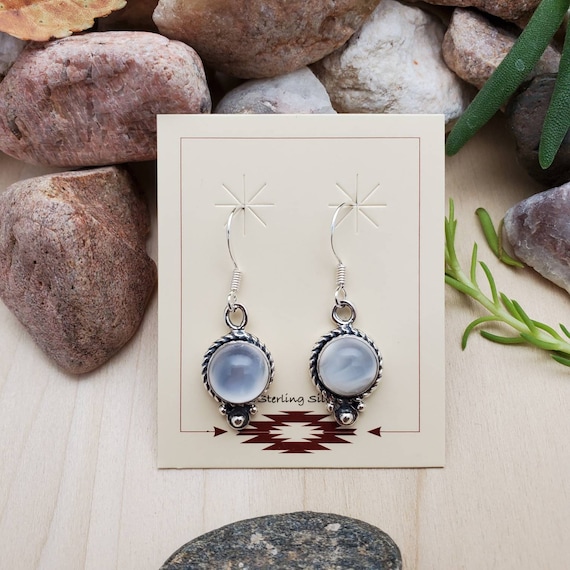 925ForHer Lovely White Moonstone Earrings | Healing White Crystals | Sterling Silver White Moonstone Dangle Earrings | Dainty White Earrings