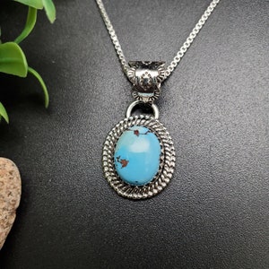 PLNT#307 | Unique Golden Hill Turquoise Necklace Pendant Options A Silver Chain Necklace | Sterling Silver Rare Turquoise Necklace Pendant