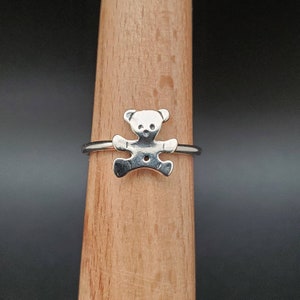 925ForHer Teddy Bear Ring | Small Bear Ring | Sterling Silver Ring | Silver Bear Jewelry | Baby Bear Ring | Simple Bear Ring | Made in USA