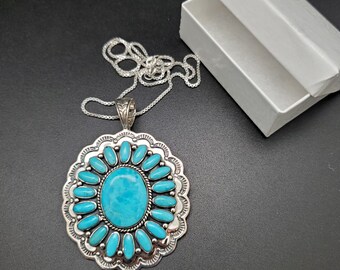 アクセサリー Big Turquoise Silver925 necklace il_fullxfull.6157769876_1wjv.jpg