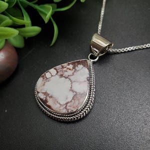 SFH #142 | Unique Wild Horse Necklace Pendant Options Silver Chain Necklace | Big Sterling Silver Wild Horse Turquoise Necklace Pendant