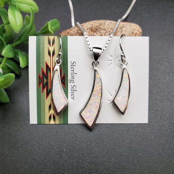 Opal-Anhänger Und Ohrringe Aus 925er Sterling Silber