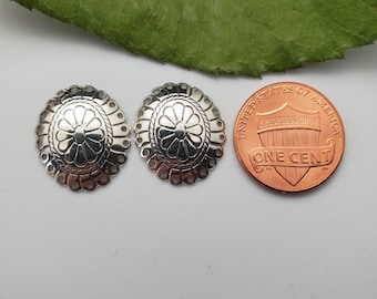 925ForHer Sterling Silver Concho Örhängen | Stämplade Concho Örhängen | Southwestern Jewelry | Southwest Jewelry