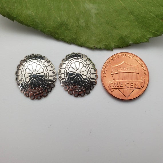 925ForHer Sterling Silver Concho Stud Earrings | Stamping Concho Earrings | Southwestern Jewelry | Southwest Jewelry