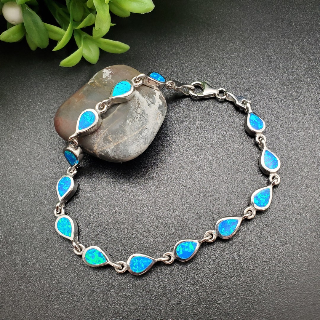 SAM #32 | ブルーオパールインレイリンクブレスレット 7 5/8インチ