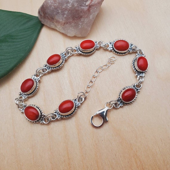 Best Vintage Southwest Sterling Silver Coral Latch Bracelet Best Vintage Southwest Sterling Silver Coral Latch Bracelet