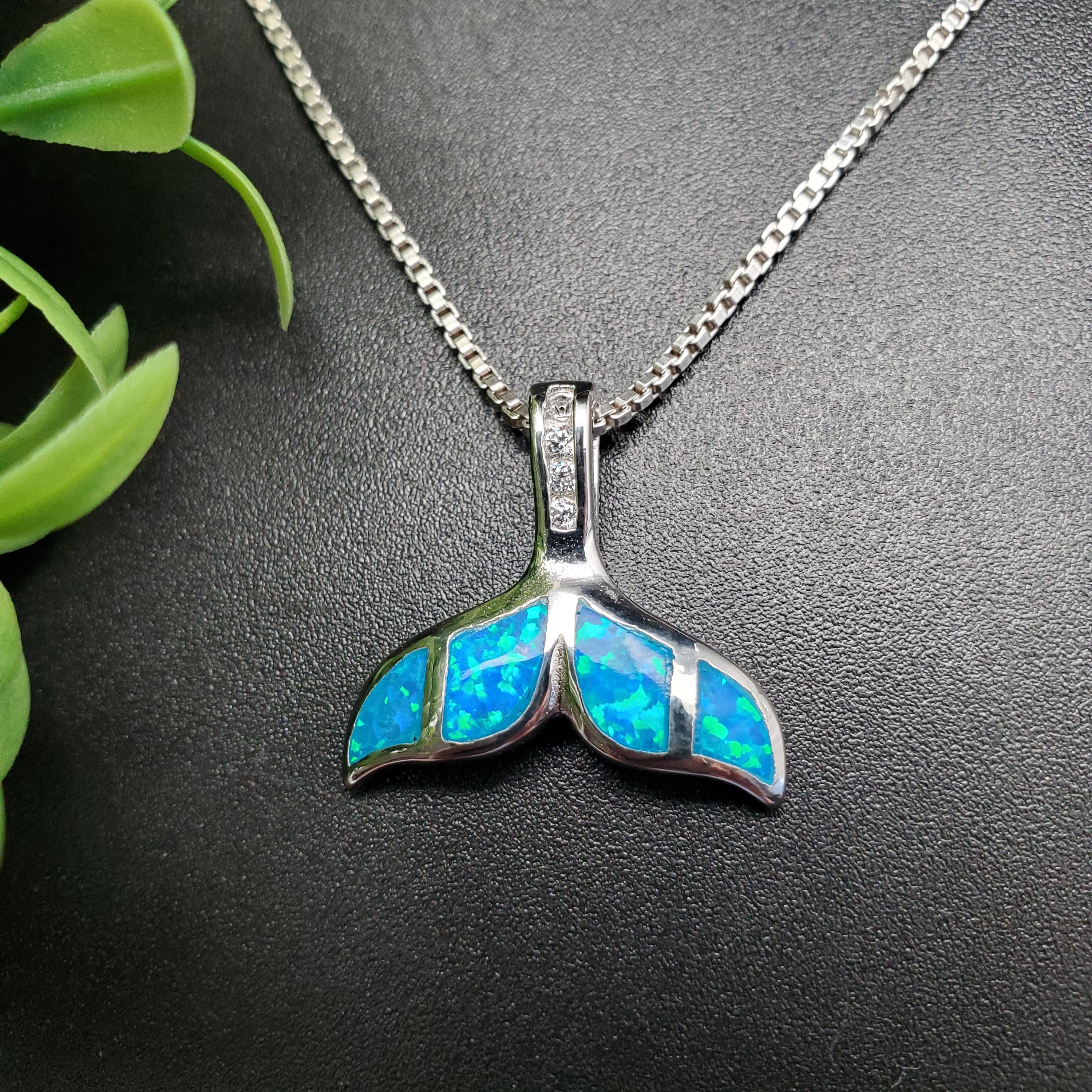 アクセサリー Whale tail opal necklace Opal Whale Tail Necklace – GoBeachy