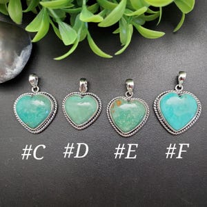 SFH #171 | Lovely Heart Turquoise Necklace Pendant Without A Silver Chain | Sterling Silver Turquoise Pendant | Heart Shape Pendant For Her