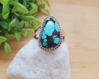 PLNT#229 | Big Turquoise Ring Size 11US | Sterling Silver Turquoise Ring | Handmade Turquoise Ring For Her | Southwestern Jewelry | Everyday
