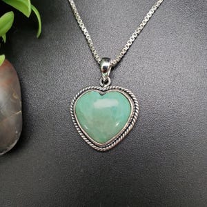SFH #162 | Lovely Heart Turquoise Necklace Pendant Options Silver Chain | Sterling Silver Turquoise Pendant | Heart Shape Pendant For Her