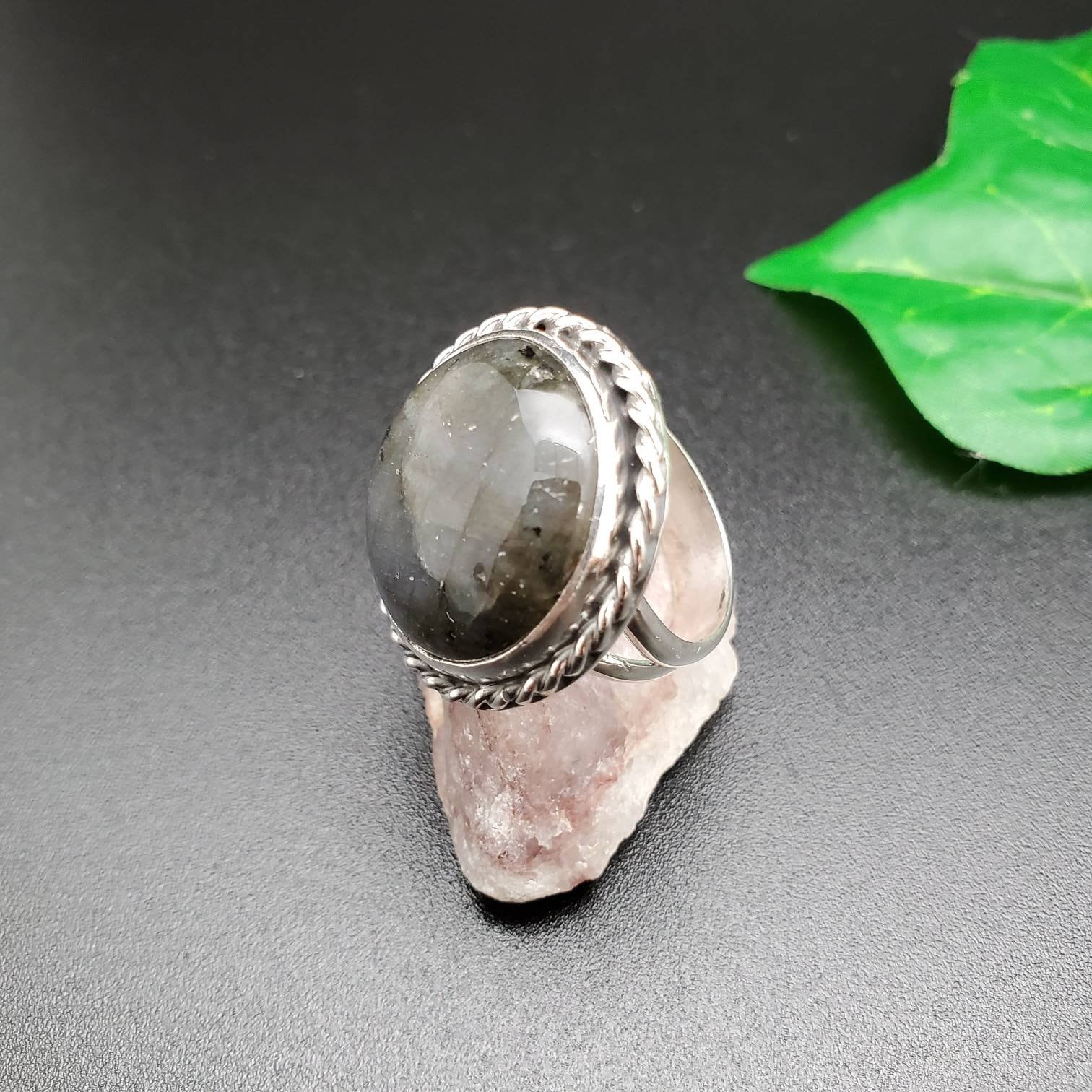 925forher Lovely Labradorite Ring Size 7 | Sterling Silver