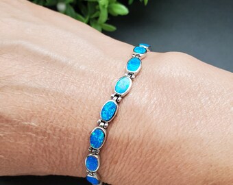 SAM #28 | ブルーオパールインレイリンクブレスレット 7 2/3 インチ