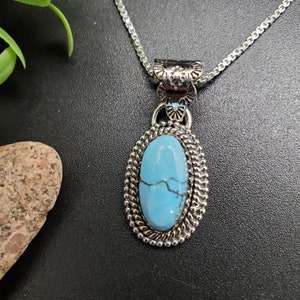 PLNT#312 | Unique Golden Hill Turquoise Necklace Pendant Options A Silver Chain Necklace | Sterling Silver Rare Turquoise Necklace Pendant