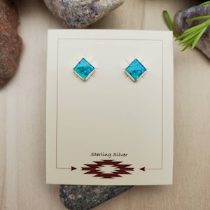 925ForHer 5mm Blue Green Opal Studs | 925 Sterling Silver Opal Stud Earrings | Stunning Opal Studs | Dainty Opal Studs | Minimalist Studs