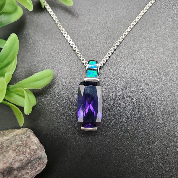 Opal amethyst necklace discount