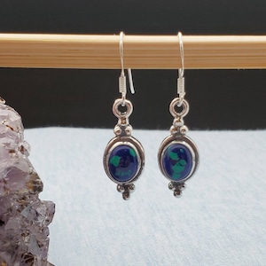 925ForHer Kleine Azurit Malachit Ohrringe | Sterling Silber Ohrringe | Azurit Southwestern Schmuck | Azurit Ohrringe