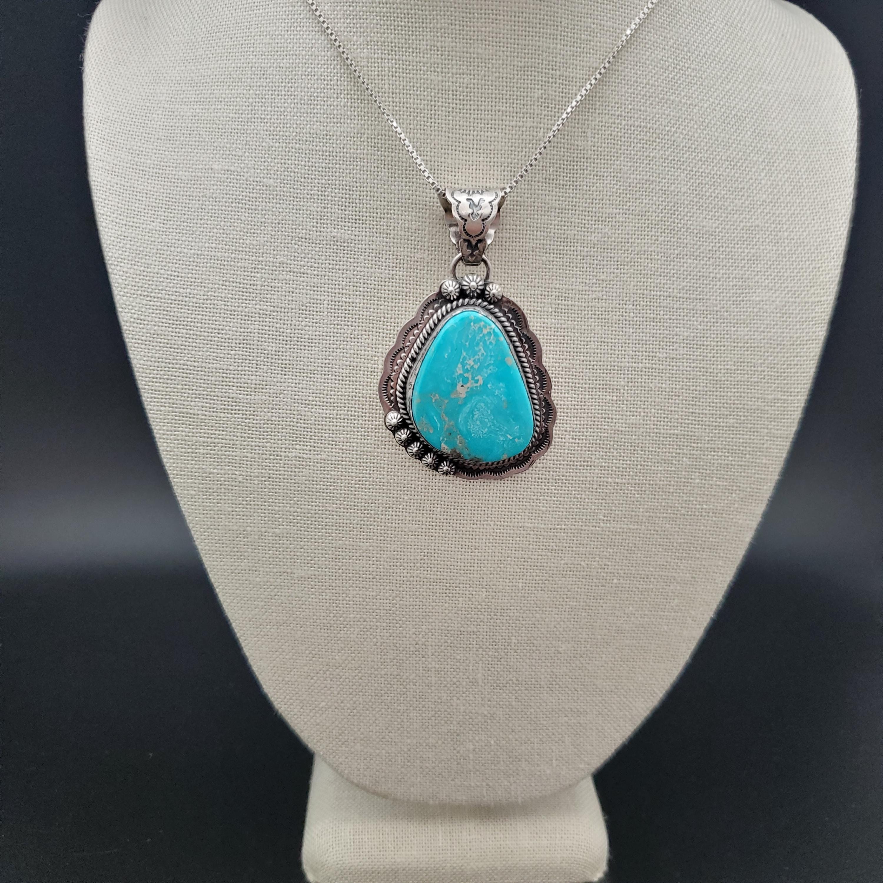 SFH #13 | Kingman Turquoise Necklace Pendant With Option of Silver