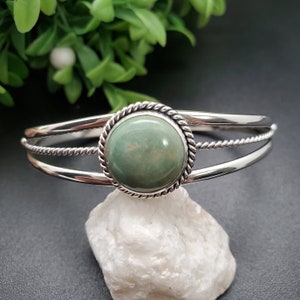 CW-008 | Blue Turquoise Bracelet Cuff | Sterling Silver Turquoise Cuff Bracelet | 12mm Round Turquoise Bracelet | Simple Cuff Made in USA