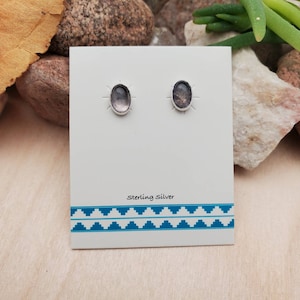 925ForHer Oval Iolite Studs | Iolite Post Earrings | Gemstone Jewelry | Sterling Silver Post Earrings | Silver Iolite Earrings Made in USA