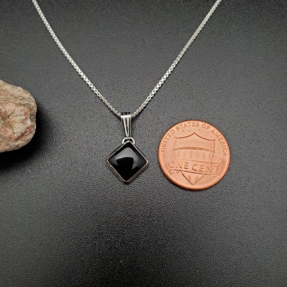 ★MIDNIGHT MOMENT.★ Black square chain necklace silver NightRider Toggle Chain