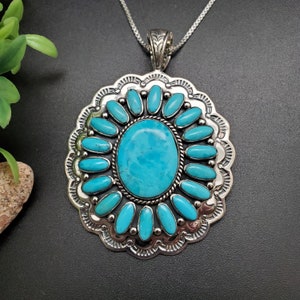 PLNT#315 | Big Clustered Blue Turquoise Necklace Pendant Options A
