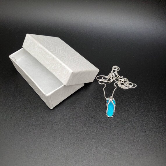 【関税込み】Tao necklace in Turquoise Blue l EMV #122 | Lovely Teardrop Blue Opal Inlay Necklace Pendant