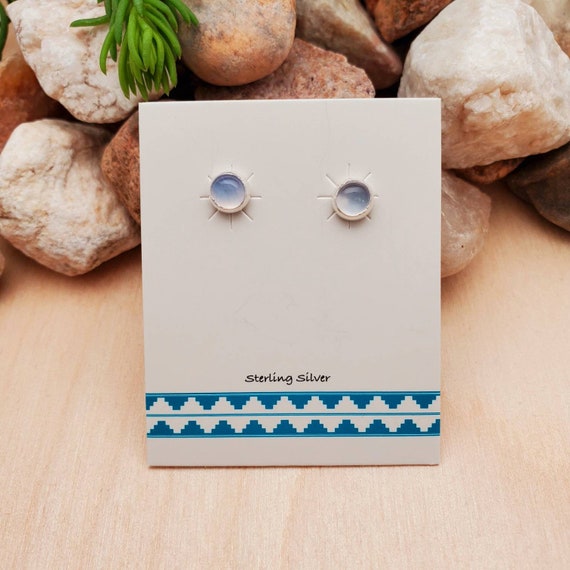 Blue lace agate stud best sale earrings
