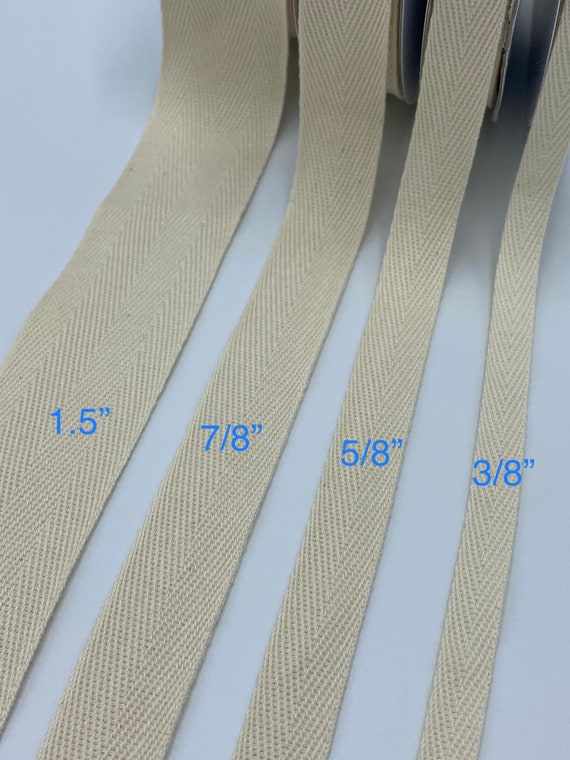 Cotton Twill Tape 3/8, 5/8, 7/8 and 1.5 