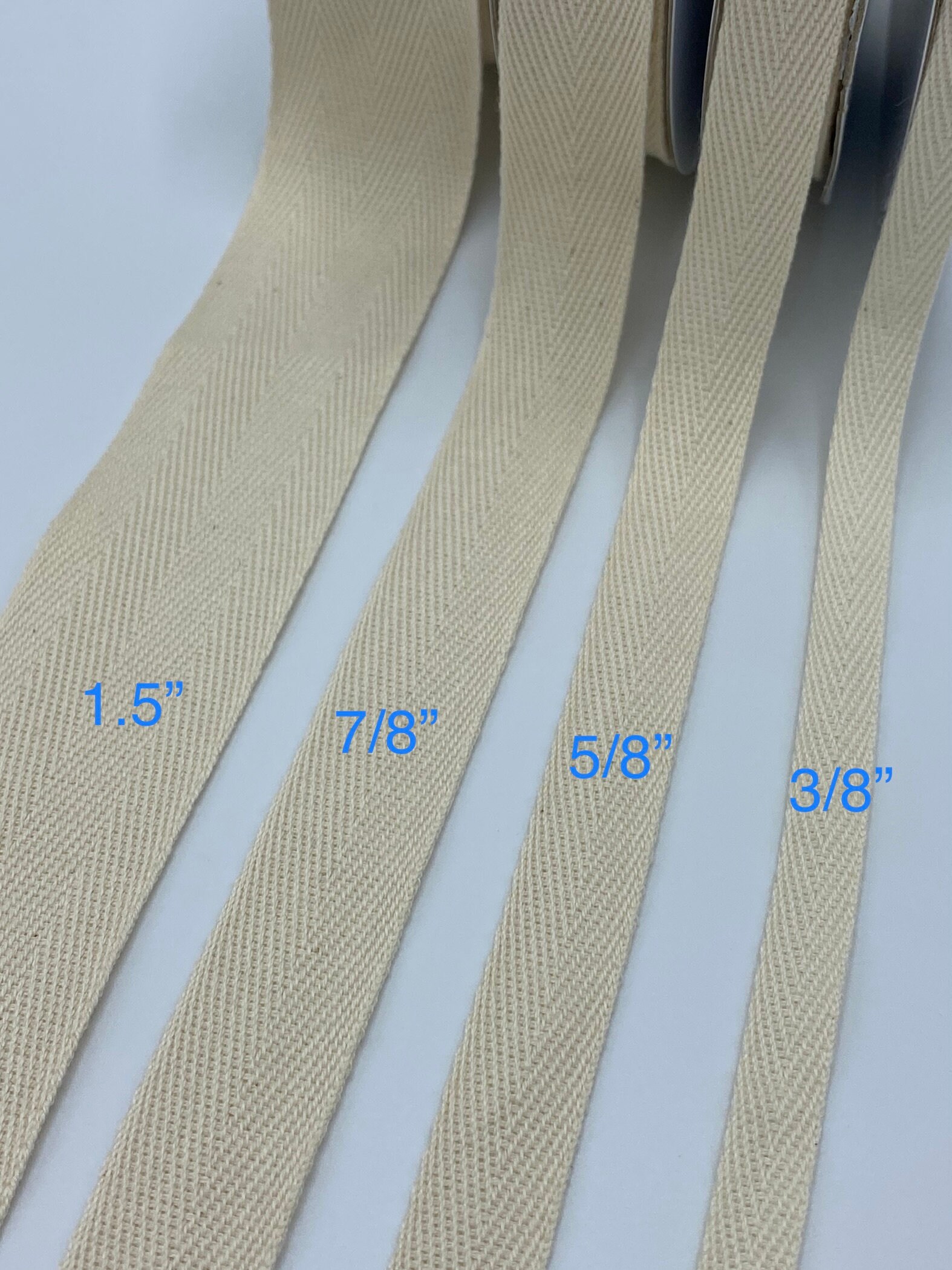 Cotton Twill Tape 3/8 5/8 7/8 and 1.5 Etsy