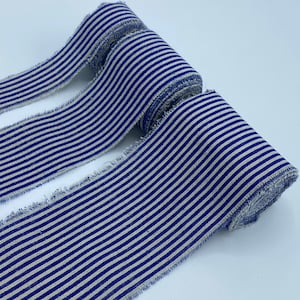 "Leinen-Streifenband, 2,5", 3", 3", Fransen-Stoffband, Schwarz, Grau, Royal, Weiß, Rot