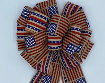 Patriotic Bow, 4 of July wreath Bow, USA Bow