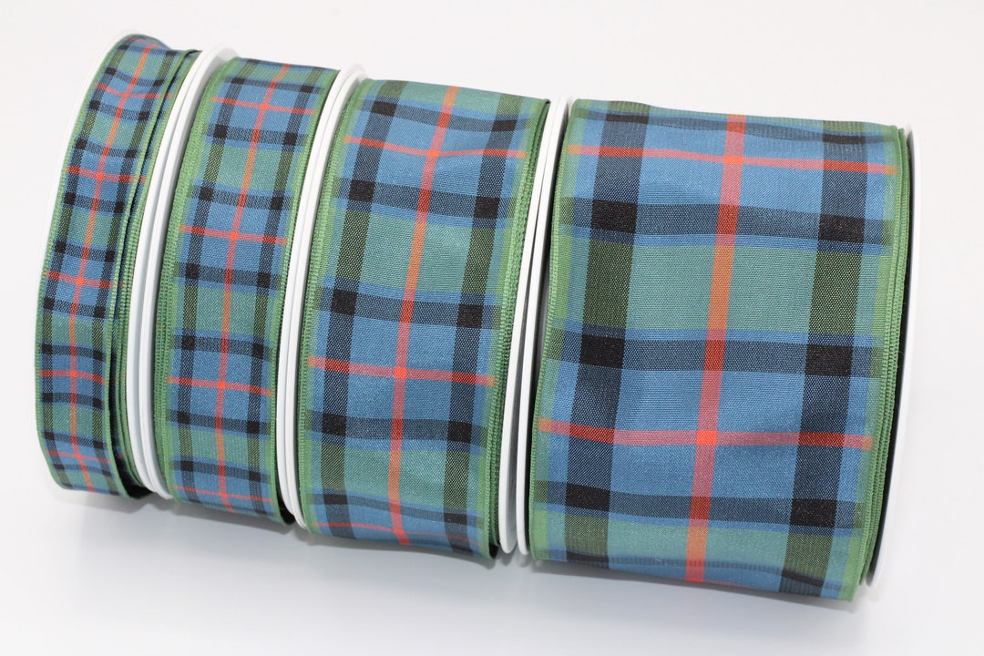 Acottish Ribbon Flower of Scotland Tartan Ribbon: Edinburgh Plaid Ribbon, Scottish ...