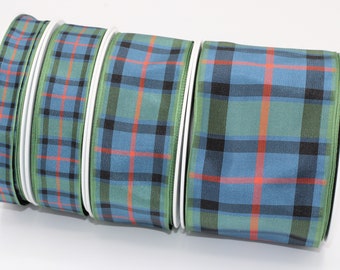 Edinburgh Tartan,(5 yds)Flower of Scotland, Scottish Plaid Ribbon, 2 3/4”, 1.5”, 1”, 5/8”, Christmas Ribbon, Blue Tartan, Holiday Decor
