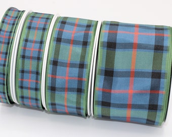 Edinburgh Tartan,(5 yds)Flower of Scotland, Scottish Plaid Ribbon, 2 3/4”, 1.5”, 1”, 5/8”, Christmas Ribbon, Blue Tartan