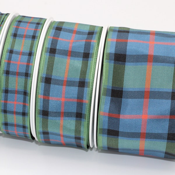 Edinburgh Tartan,(5 yds)Flower of Scotland, Scottish Plaid Ribbon, 2 3/4”, 1.5”, 1”, 5/8”, Christmas Ribbon, Blue Tartan