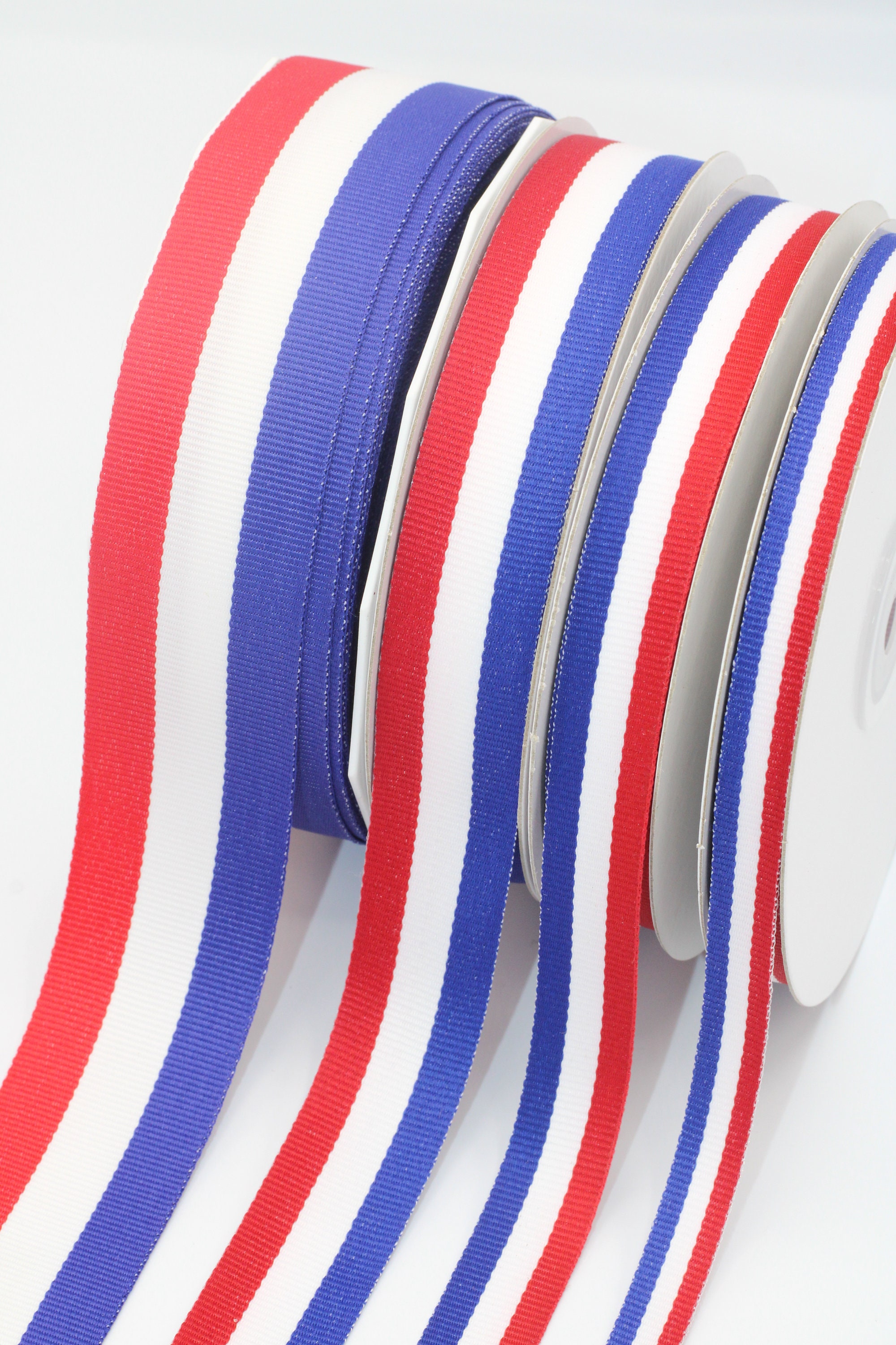 Patriotic Decor - Red White Blue Grosgrain Ribbon 1 ½ Inch - Special Price:  $7.29/Spool