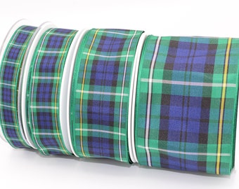 Edinburgh Tartan,(5 yds)Campbell, Scottish Plaid Ribbon, 2 3/4”, 1.5”, 1”, 5/8”, Christmas Ribbon