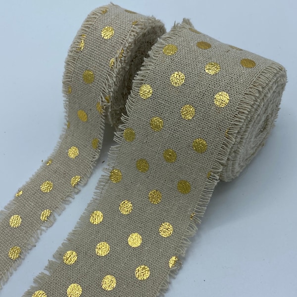 Linen Ribbon With Dots