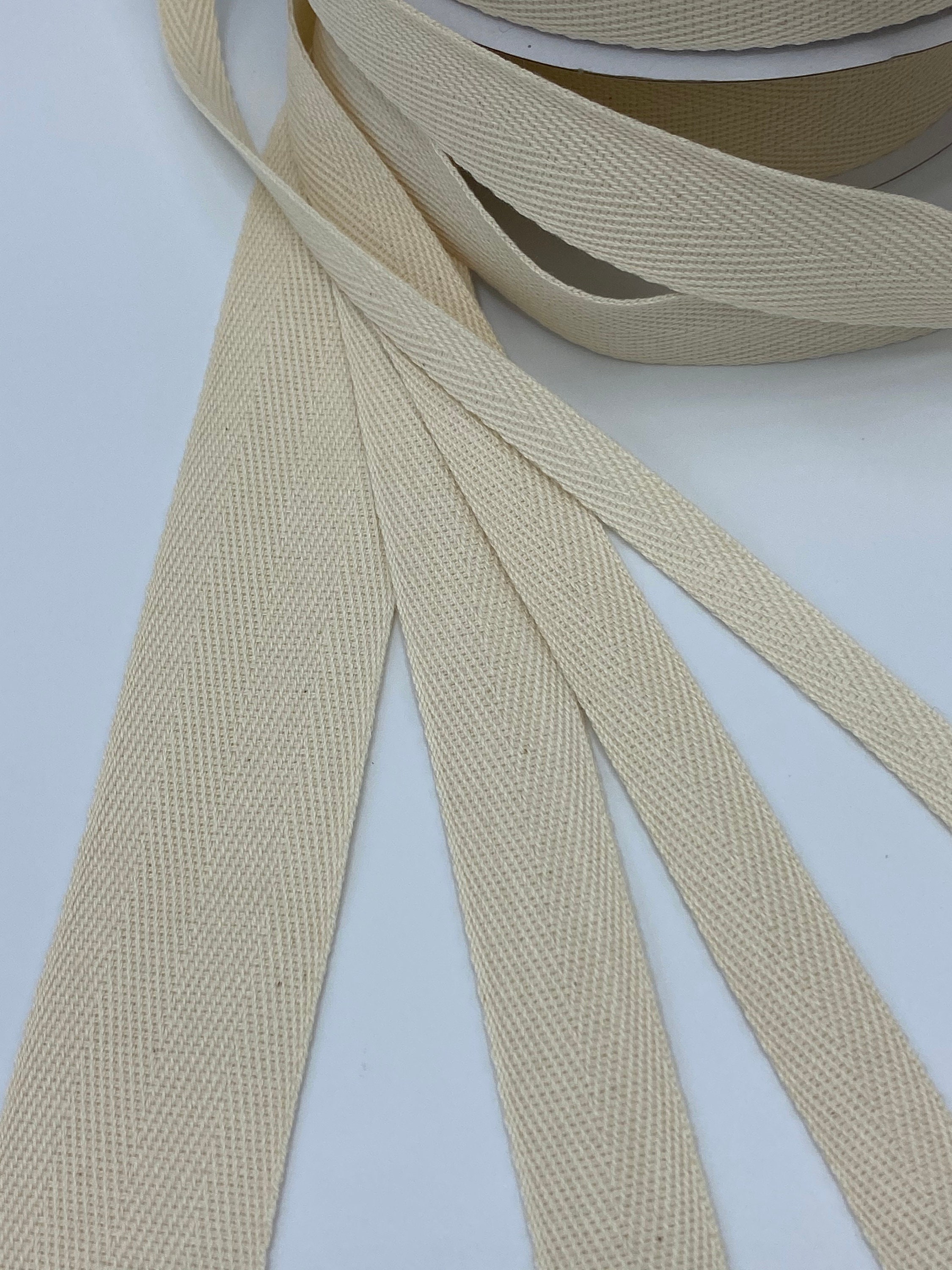 38mm (1-1/2) Herringbone Cotton Twill Tape Trim by 10-Yards, SP-2787  (Natural)