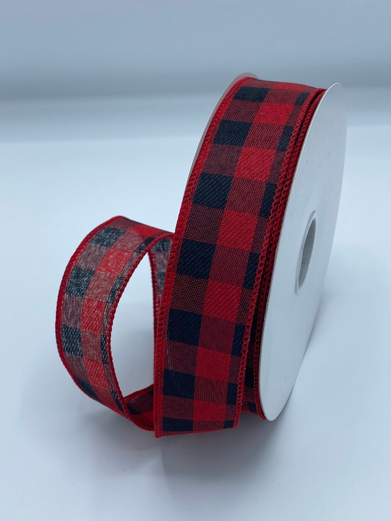 Buffalo Plaid , 2.5”, 1.5”, Black and Red Checks, Christmas Ribbon - Etsy