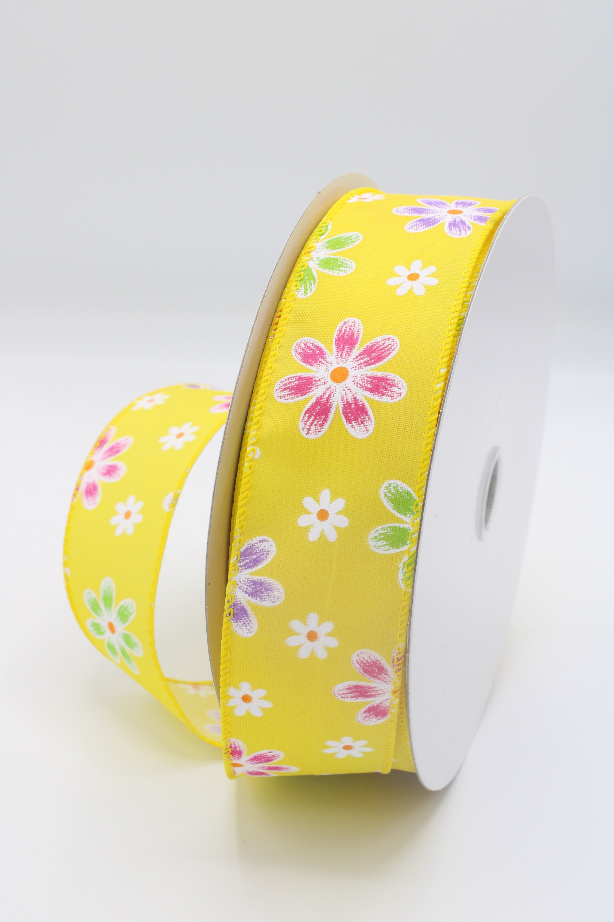 Kozy Ribbons Posies, Daisy, Wired Ribbon, 2.5”,1.5”,flower Ribbon, Spring,summer ...