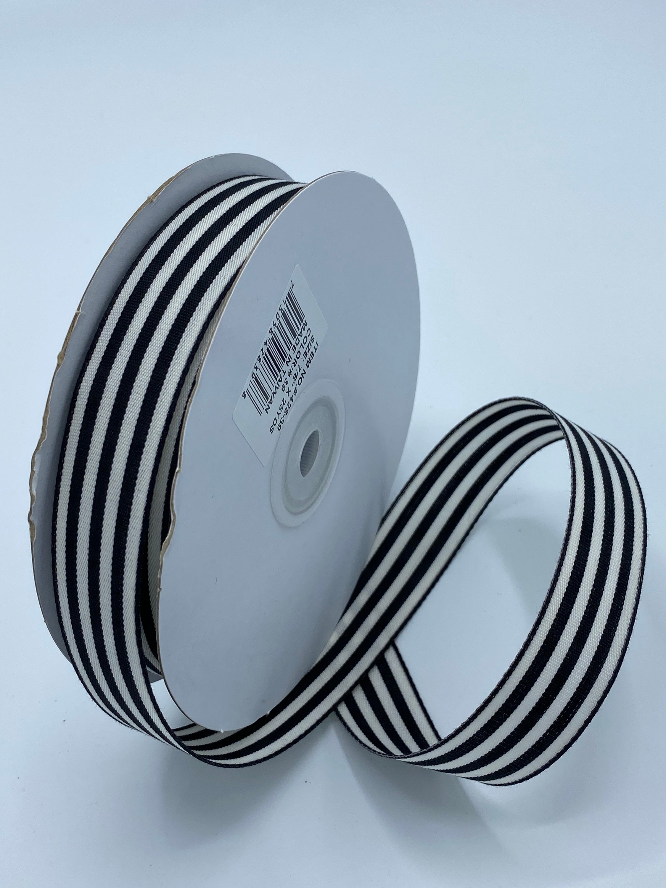 Woven Black Striped Ribbon - Etsy