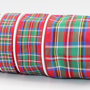 Christmas Ribbon, Red Plaid Ribbon, Green Plaid Ribbon, 1 1/2, 10 Yard  Roll, Wired Edge Ribbon, Christmas Red & Green Plaid Ribbon, RN5796