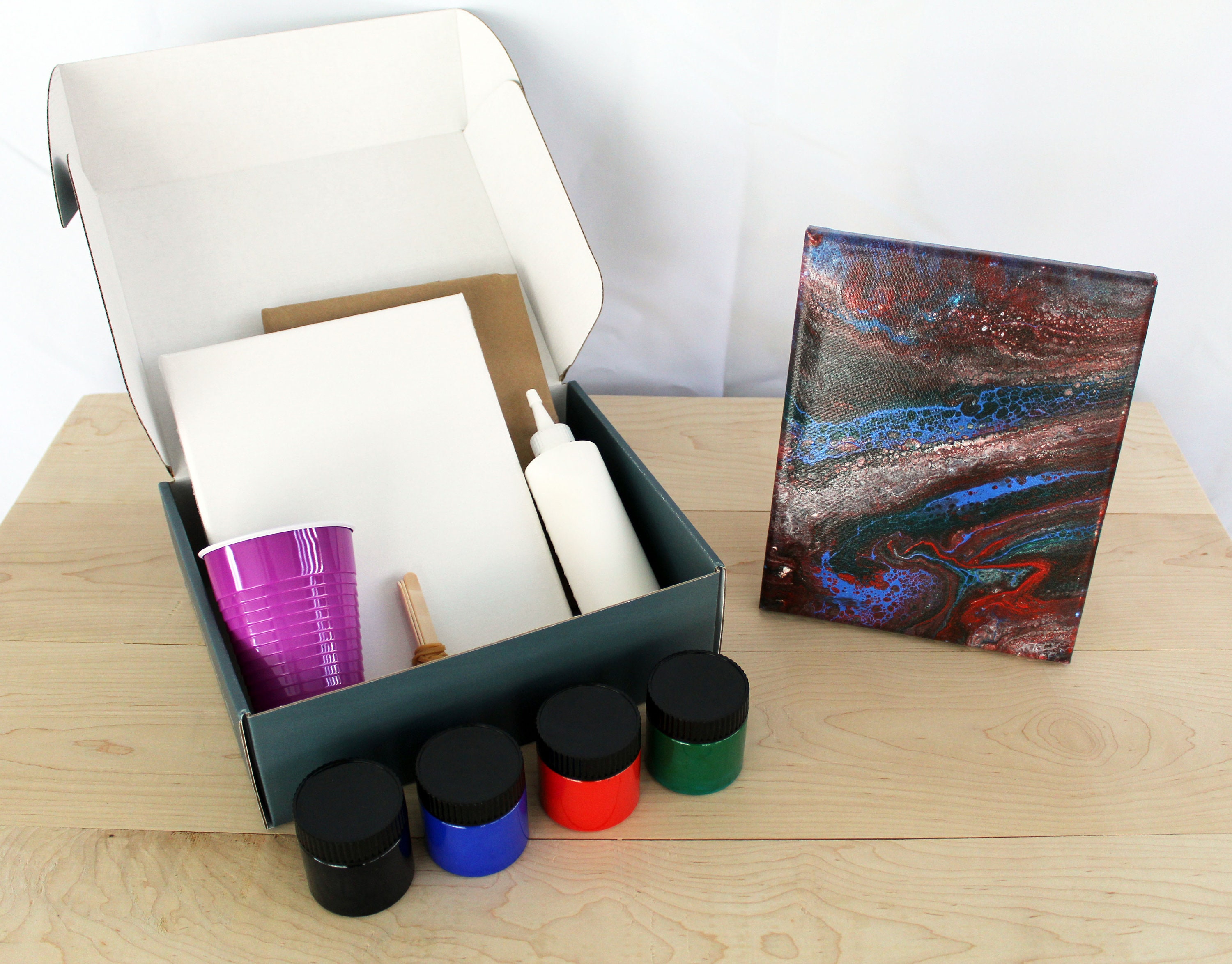 DIY Fluid Art Kit Acrylic Art Kit Acrylic Paint Pour Kit Etsy